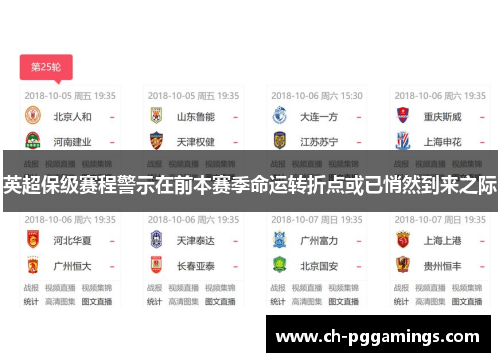 英超保级赛程警示在前本赛季命运转折点或已悄然到来之际
